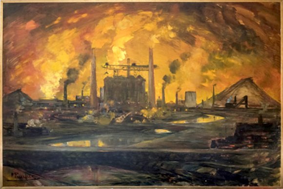 Paulus Noccturne usine la providence à Charleroi 184x274cm 1945