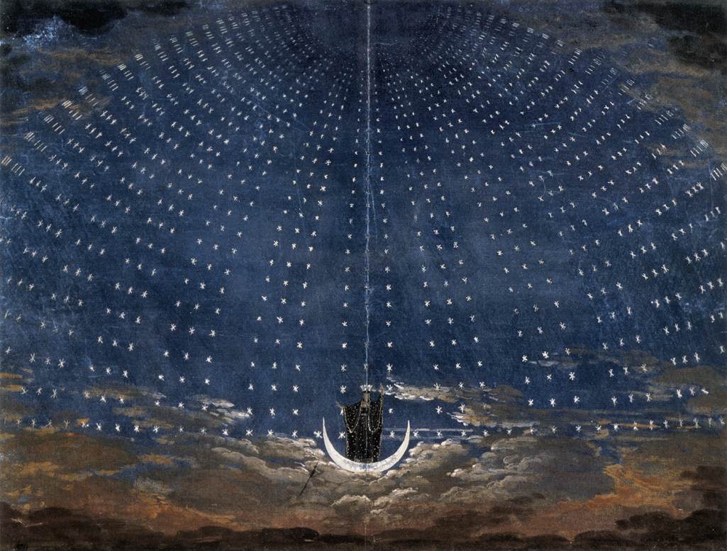 Mozart magic flute decor par  Schinkel