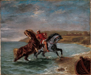 delacroix chevaux sortant de l'eau