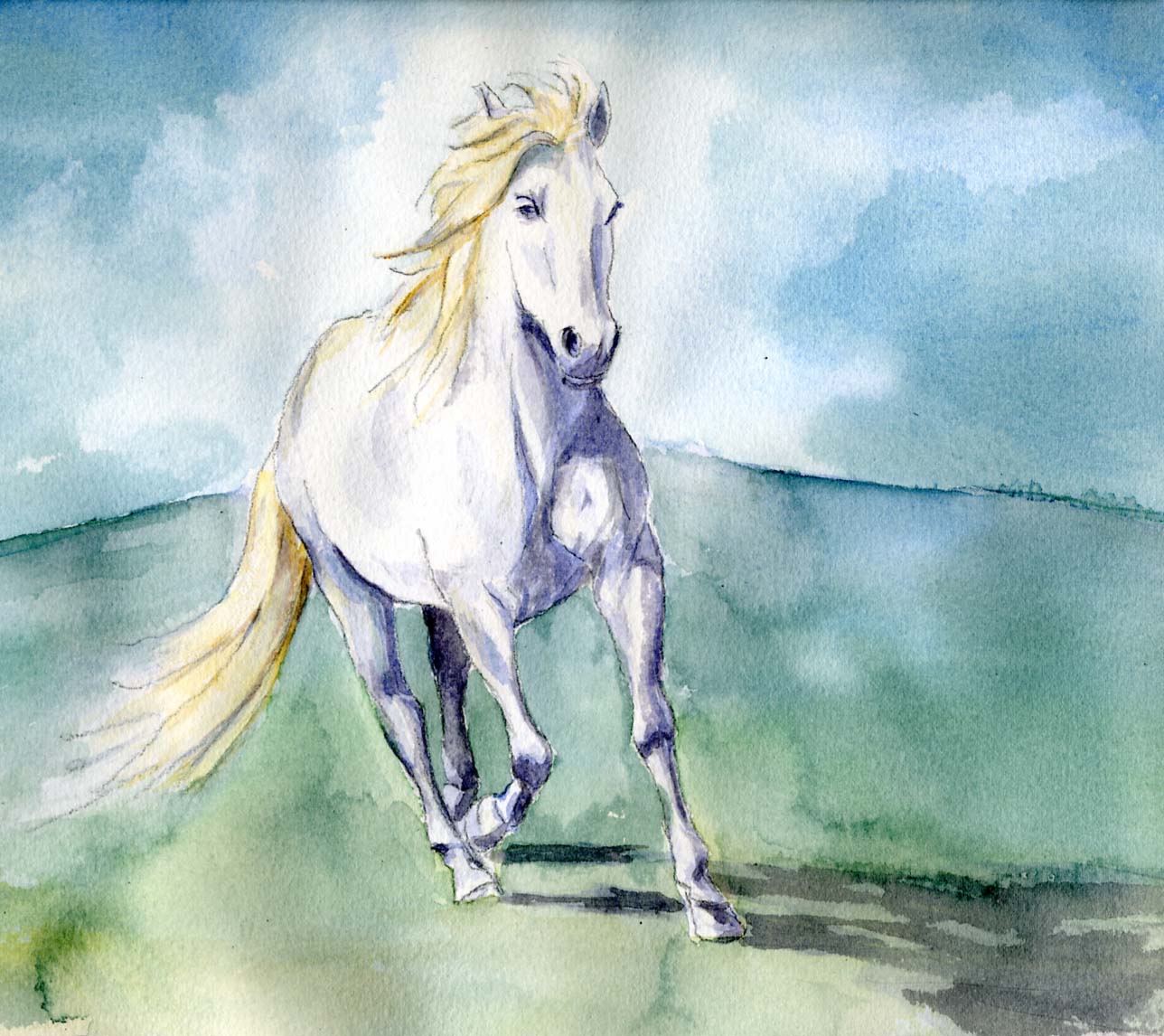 Cheval  aquarelle