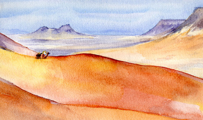 desert aquarelle 